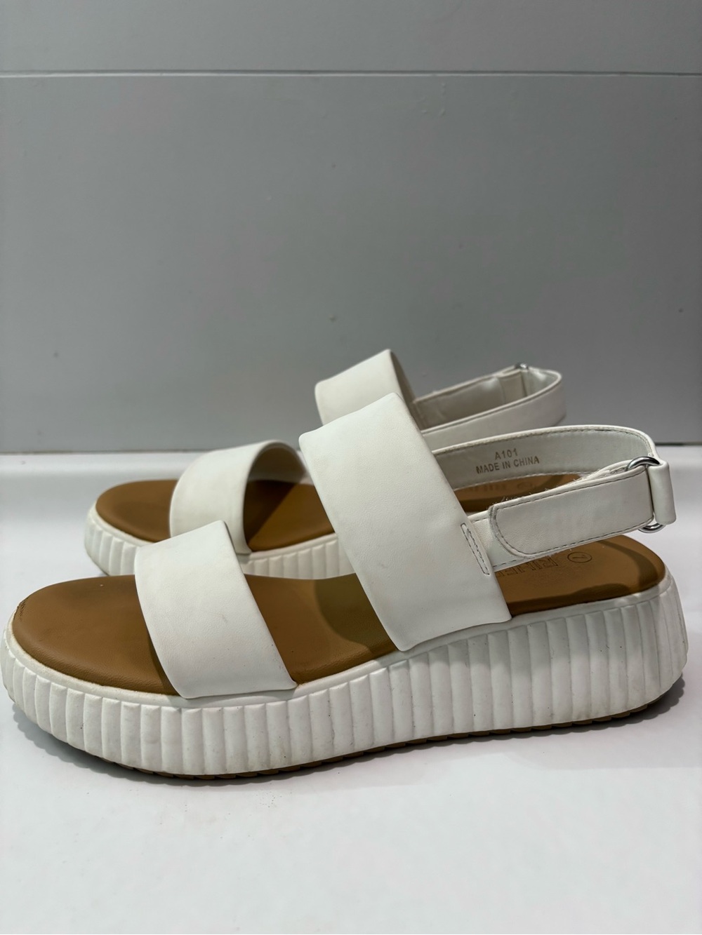 White Platform Strappy Sandals for Women